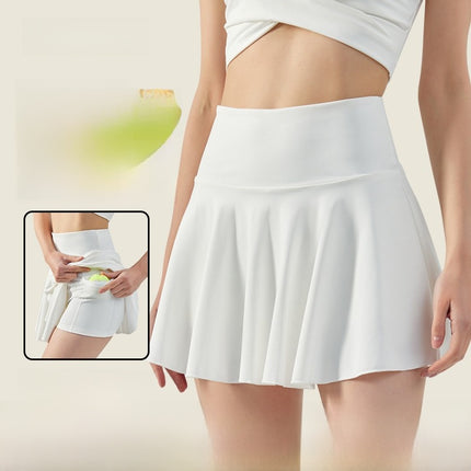 Solid-color fake two-piece yoga skirt