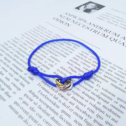 Braided Titanium Steel Three-Ring Bracelet