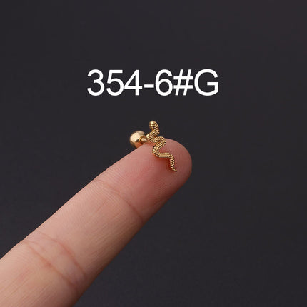 Stainless steel ear bone nail zircon