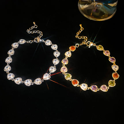 Heart Zircon Bracelet Light Luxury Women Jewelry