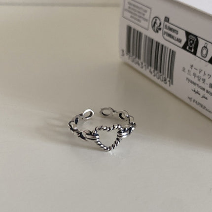 Adjustable Geometric Sterling Silver Ring