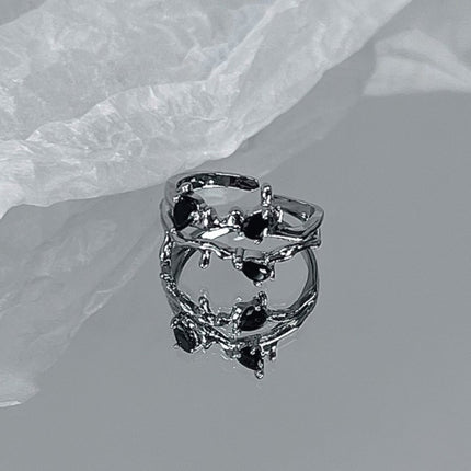 Adjustable Geometric Sterling Silver Ring