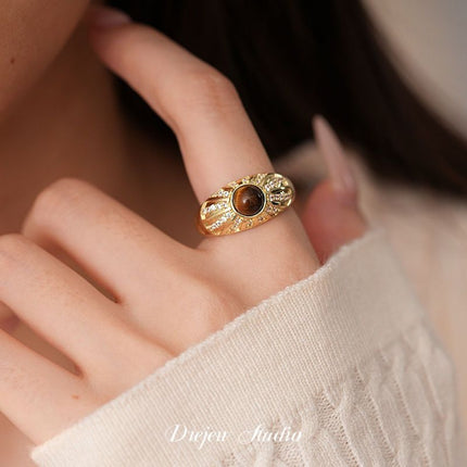 Creature Tiger's Eye Open Ring