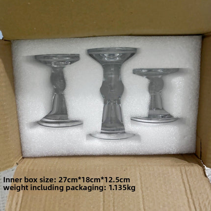 Glass Roman column candlestick