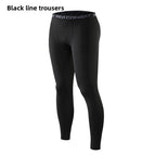 1020 black line trousers / L