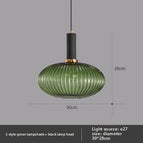 Without light source / Type c - black  green lampshade