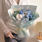 Blue tulip bouquet