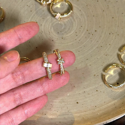 Adjustable Zircon Fashion Ring