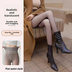 Flat Waist Gray Sheer / 220 Fleece-lined Plus Size