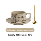 Cup Saucer Spoon Set Circle / 201-300ml