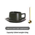 Cup Saucer Spoon Set Green Tone / 201-300ml