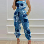 2XL / Denim blue printing