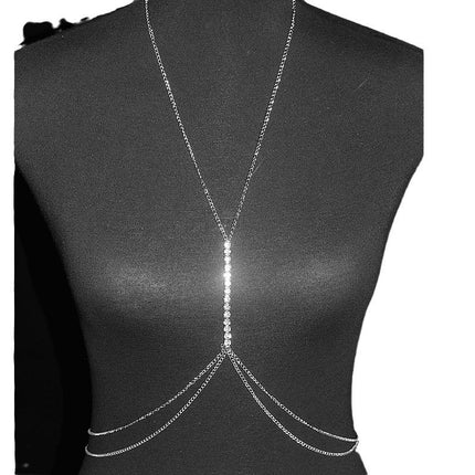 Simple rhinestone body necklace