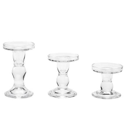 Glass Roman column candlestick