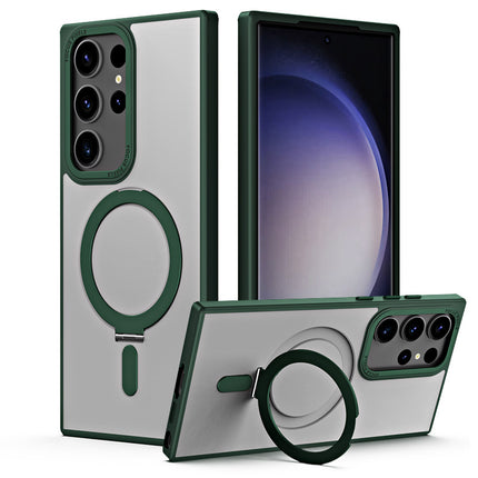 S25ultra Mobile Phone Case Magnetic Bracket MagSafe Drop-resistant Samsung S24 Transparent Fulcrum Mobile Phone Case