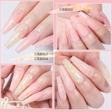 Gold Glitter Rubber Base Gel Nail Polish