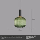 Without light source / Type b-black  green lampshade