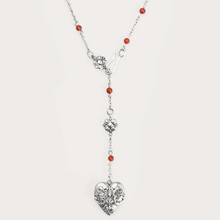 Vintage Heart Pendant Necklace with 18K Gold Plating