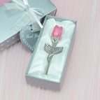 Silver rod pink crystal / Silver gift box packaging