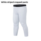 1050 Cropped White Line Pants / XL