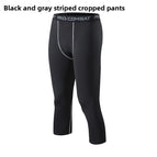 1050 Black and Grey Cropped Pants / M