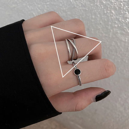 Adjustable Geometric Sterling Silver Ring