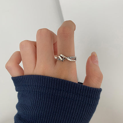 Adjustable Geometric Sterling Silver Ring