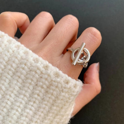 Adjustable Geometric Sterling Silver Ring