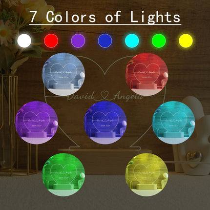 Heart-shaped night light