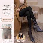 Flat Waist Black Footed / 90 Non-fleece Plus Size