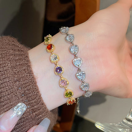 Heart Zircon Bracelet Light Luxury Women Jewelry