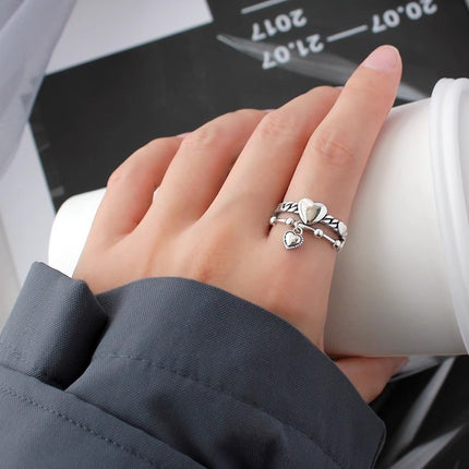 Adjustable Geometric Sterling Silver Ring