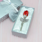 Silver rod red crystal / Naked flowers