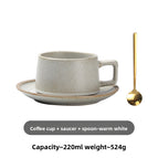 Cup Saucer Spoon Set Warm White / 201-300ml