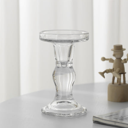 Glass Roman column candlestick