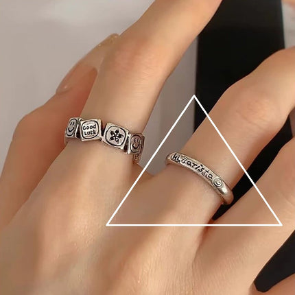 Adjustable Geometric Sterling Silver Ring