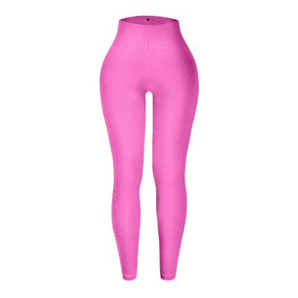 High-Waisted Ribbed Yoga Leggings for Women