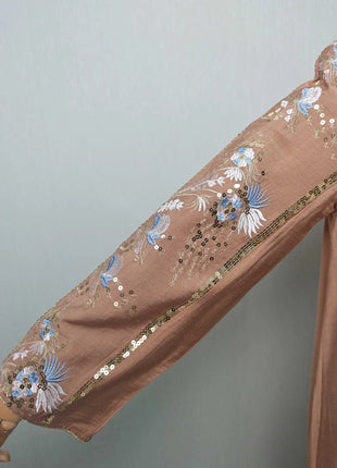 2025 Teal Muslim Abaya with Stand Collar and Exquisite Floral Embroidery Ideal for Islamic Festivities and Ramadan Celebrations