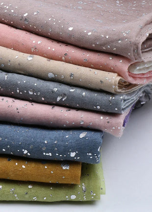 Fashion Ombre Two-tone Glitter Gradient Viscose Shawl Scarf Women Shimmer Bling Wrap Pashmina Stole Bufandas Muslim Hijab Snood