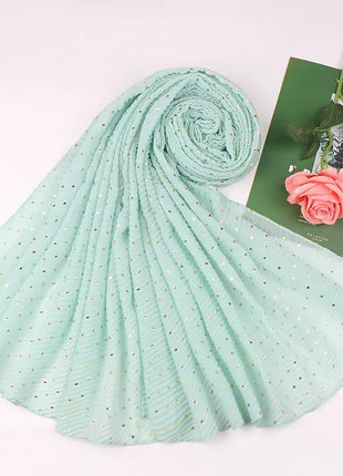 90*200cm muslim crinkle hijab scarf islamic sprinkle gold scarves with hot stamping foulard femme musulman solid shawls