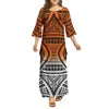 Dola Xiamen Culture Media Black Red Tonga Puletasi Dresses Ptaha Three-quarter Bell Sleeves Plus Size Samoan Dresses 2 Piece