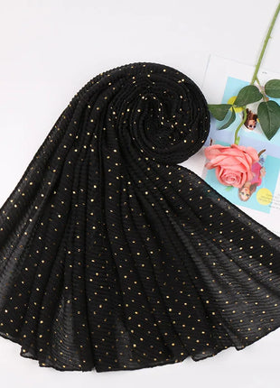 90*200cm muslim crinkle hijab scarf islamic sprinkle gold scarves with hot stamping foulard femme musulman solid shawls