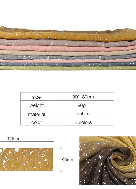 Fashion Ombre Two-tone Glitter Gradient Viscose Shawl Scarf Women Shimmer Bling Wrap Pashmina Stole Bufandas Muslim Hijab Snood