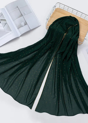 Luxury gold Chiffon Head Scarf solid Soft Long Muslim Scarves For Women Hijab musulman femme Shawl and Wrap foulard islamique