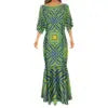 Big People Large Size Papua New Guinea Style Bodycon Fishtail Dress Pacific Design Half Sleeve Mermaid Bridesmaid Dresses