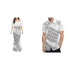 Wholesale Custom Half Shoulder Fishtail Dresses Shawl Mermaid Dress Long Women Evening Dress Match Mens Shirt Couples Clothing