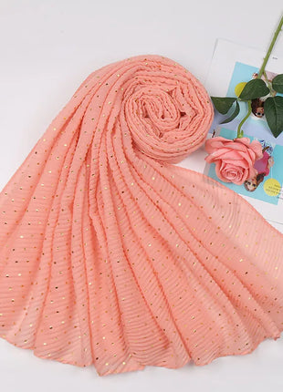 90*200cm muslim crinkle hijab scarf islamic sprinkle gold scarves with hot stamping foulard femme musulman solid shawls