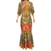 Big People Large Size Papua New Guinea Style Bodycon Fishtail Dress Pacific Design Half Sleeve Mermaid Bridesmaid Dresses