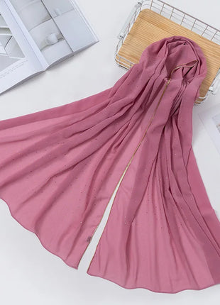Luxury gold Chiffon Head Scarf solid Soft Long Muslim Scarves For Women Hijab musulman femme Shawl and Wrap foulard islamique