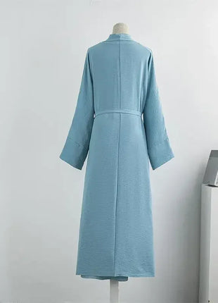 Muslim Sets Open Front Abaya+ Sleeveless Inner Dress with Belt Two Pieces Ramadan Prayer Kaftans Islamic Clothing Muslim Jilbabs